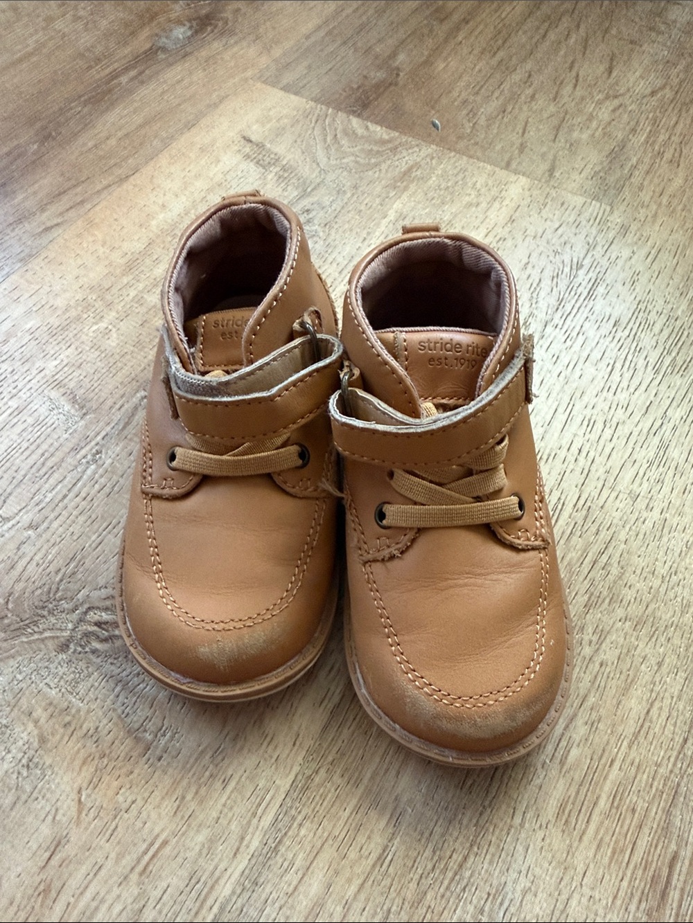 Stride Rite Toddler Chestnut Leather Hook-and-Loop Boots